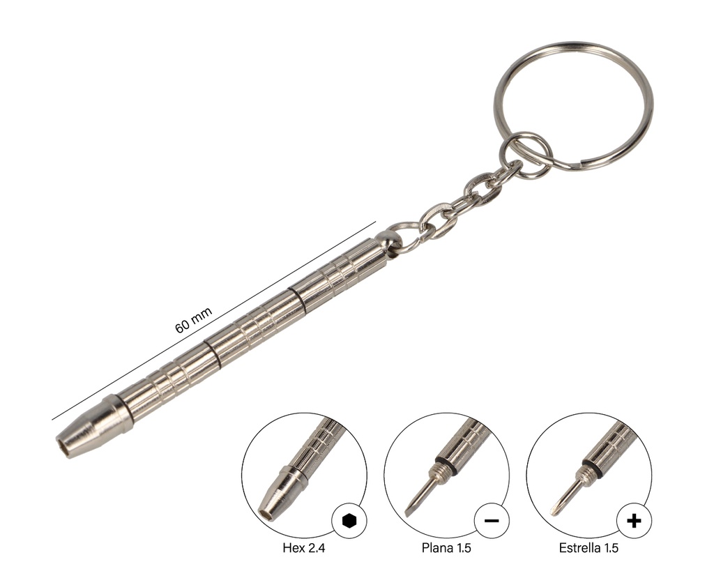 Destornillador de bolsillo para reparación de gafas